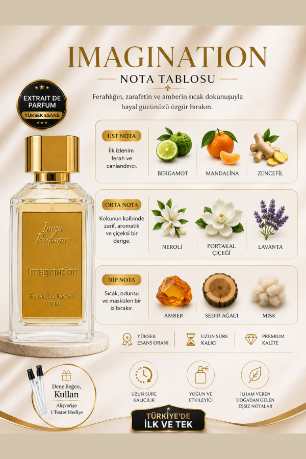 Imagination Muadili | Ağaç Kavunu - Neroli - Ambroksan - Bergamot | Keyifli ve Yaz Intense Extrait Erkek Parfüm