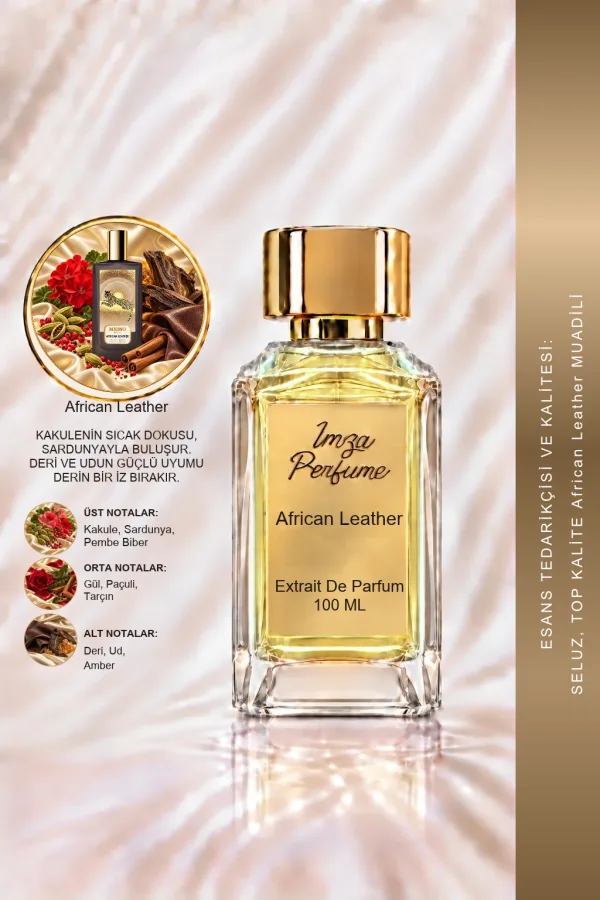 African Leather Muadili | Agarwood - Bergamot - Paçuli- Safran | Deri ve Çekici Intense Extrait Erkek Parfüm