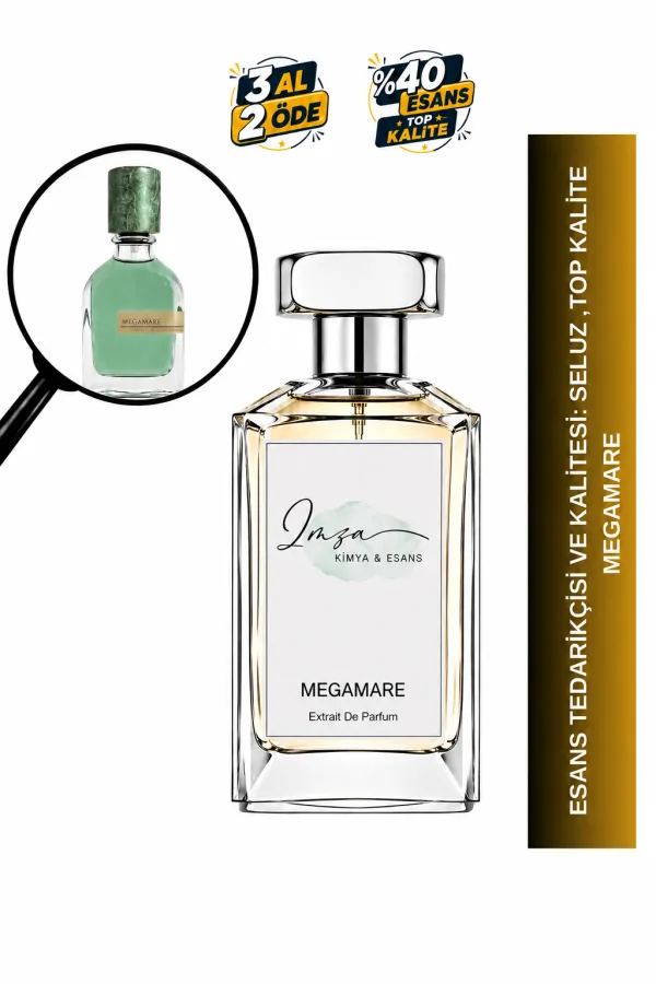 Megamare | Ambroksan - Deniz Yosunu - Limon - Misk | Ferah ve Temiz Intense Exrait Erkek Parfüm