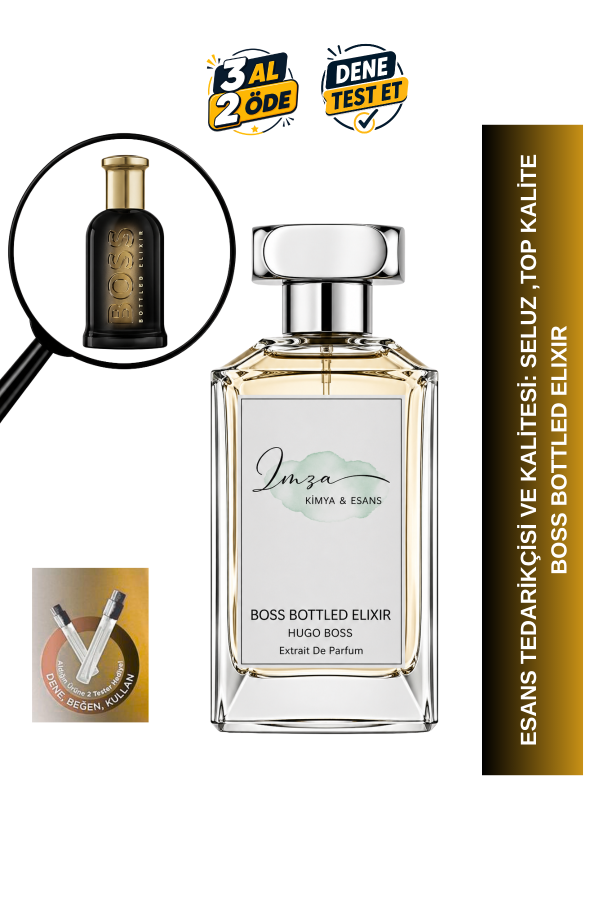 Boss Bottled Elixir | Tütsü - Kehribar - Sedir - Amber | Sıcak ve Canlı İntense Erkek Extrait De Parfum