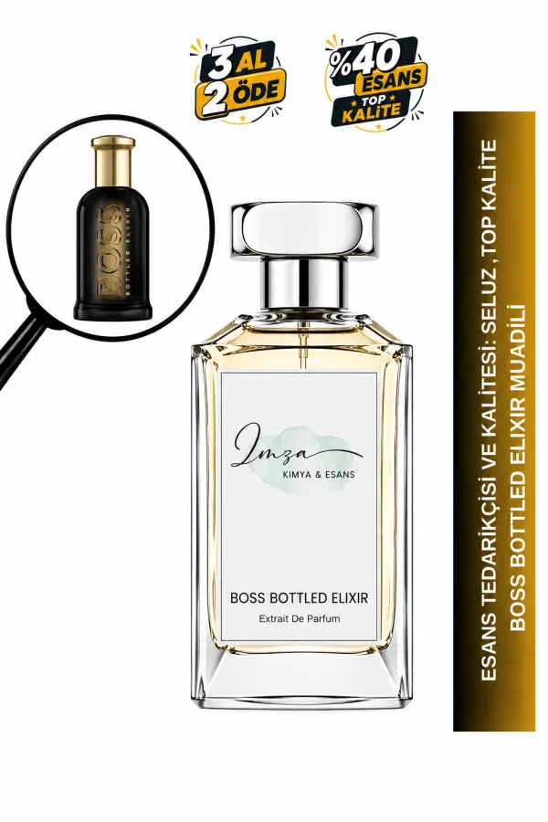 Boss Bottled Elixir | Tütsü - Kehribar - Sedir - Amber | Sıcak ve Canlı İntense Erkek Extrait De Parfum
