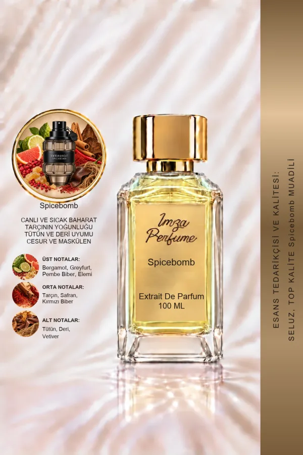 Spicebomb Muadili | Tarçın - Bergamot - Kırmızı Biber - Tütün | Erkeksi ve Çekici Erkek Extrait Parfüm