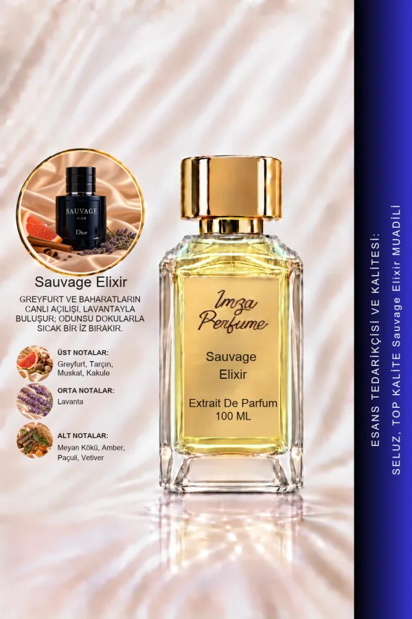 Sauvage Elixir Muadili | Meyan Kökü -Amber - Sandal - Tarçın | Güçlü ve Olağanüstü Intense Extrait Parfüm