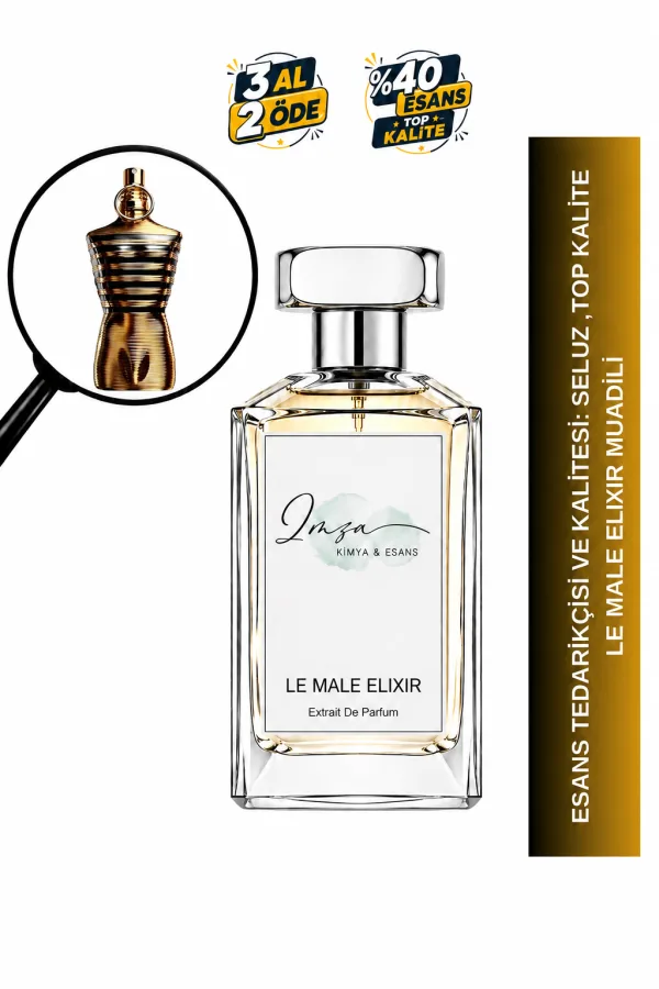 Le Male Elixir | Tonka Fasulyesi - Benzoin - Kehribar | Efsanevi ve Aromatik Intense Extrait Parfüm