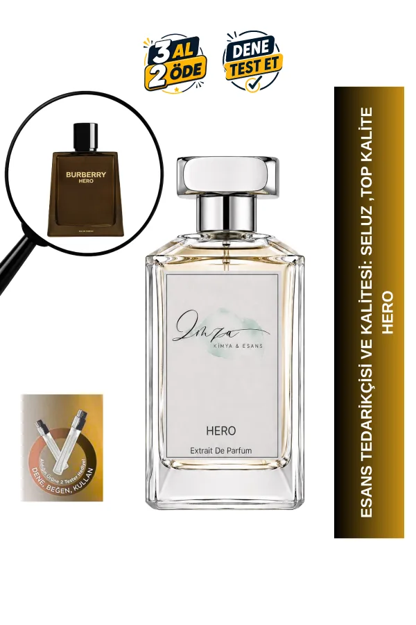 Hero | Sedir Ağacı- Bergamot - Sipriol Yağı | Yoğun ve Güçlü İntense EDP Erkek Parfüm