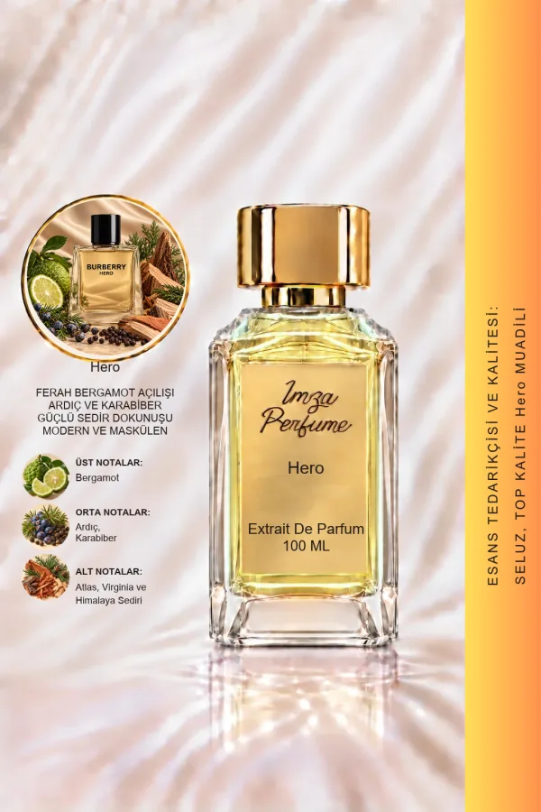 Hero Muadili | Sedir Ağacı - Bergamot - Sipriol Yağı | Yoğun ve Güçlü Intense Erkek Extrait De Parfum
