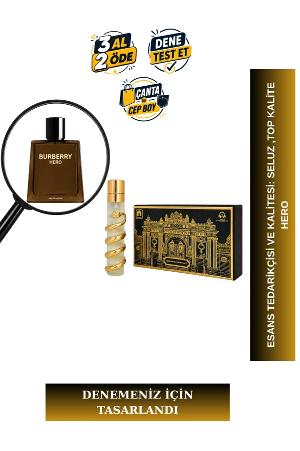 Hero 20 Ml Tanışma Ürünü | Sedir Ağacı- Bergamot - Sipriol Yağı | Yoğun ve Güçlü İntense EDP Erkek Parfüm