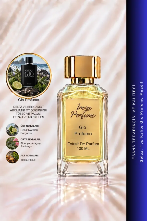 Gio Profumo Muadili | Deniz Notaları - Tütsü - Bergamot | Ferah ve Karizmatik Intense Extrait De Parfum