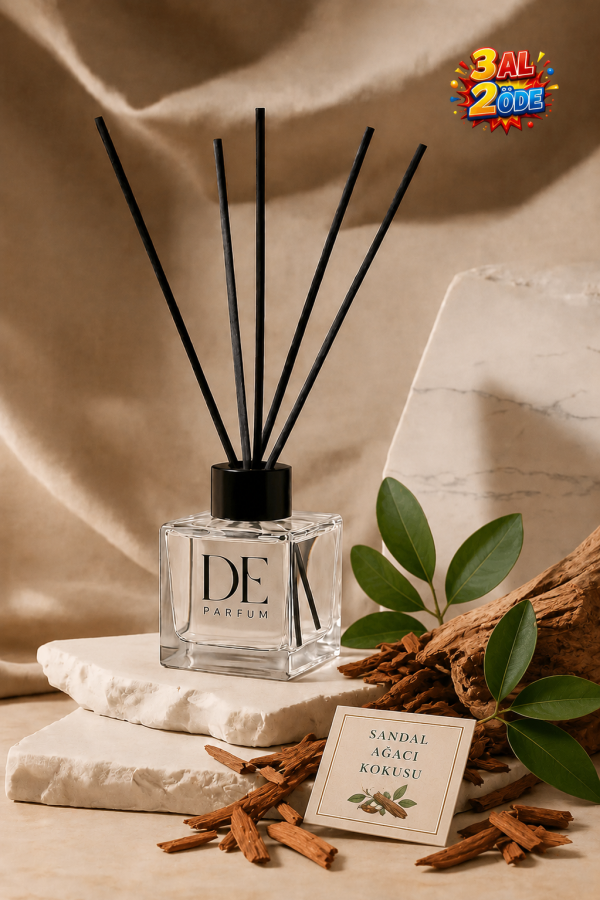 Sandal Ağacı Kokulu Dekoratif 120 Ml Bambu Çubuklu Oda Kokusu