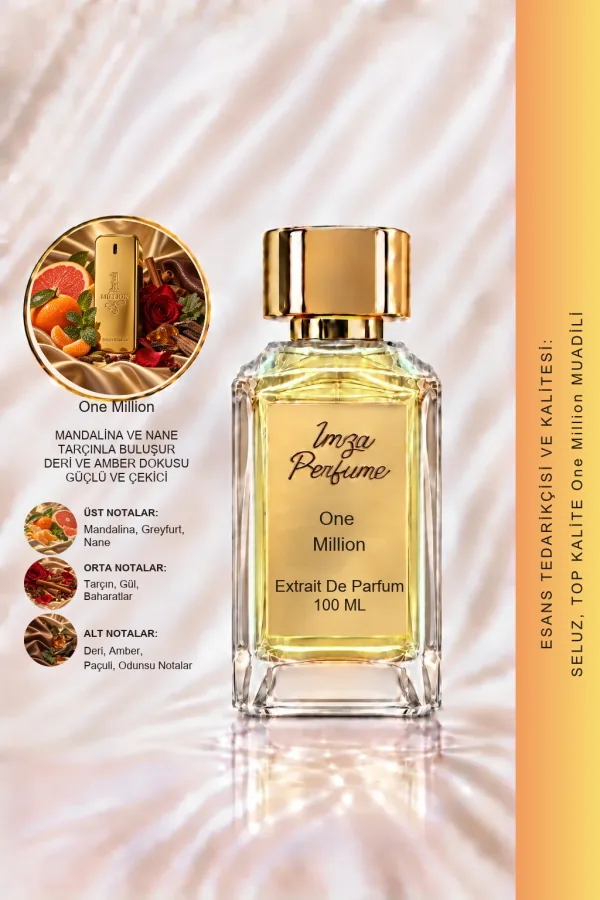 One Million Muadili | Tarçın - Deri - Amber | Güçlü ve Çarpıcı Intense Erkek Extrait De Parfum