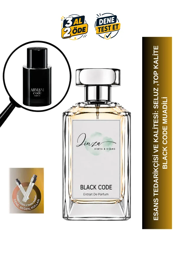 Armani Black Code | Tonka Fasulyesi - Deri - Bergamot | Gizemli ve Karizmatik Intense Erkek Extrait De Parfum