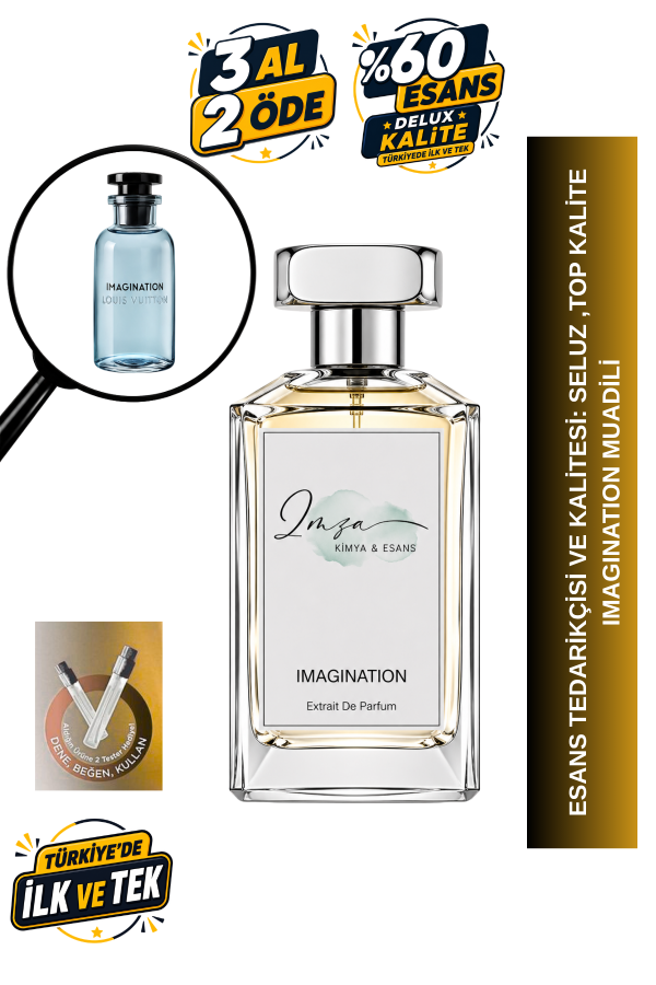 - Delux - Imagination | Ağaç Kavunu - Neroli - Ambroksan - Bergamot | Keyifli ve Yaz Intense Extrait Erkek Parfüm