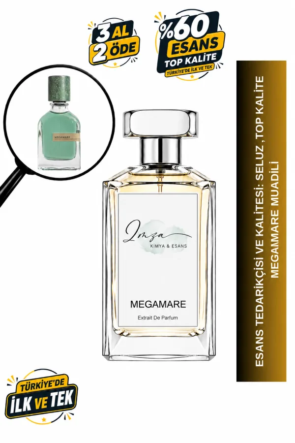 - Delux - Megamare | Ambroksan - Deniz Yosunu - Limon - Misk | Ferah ve Temiz Intense Exrait Erkek Parfüm