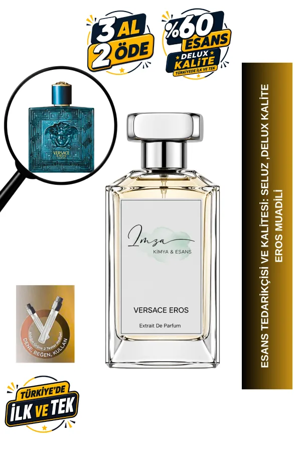 - Delux - Eros | Nane - Yeşil Elma - Limon - Tonka Fasulyesi | Fresh ve Canlı Intense Extrait Erkek Parfüm