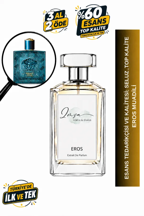 - Delux - Eros | Nane - Yeşil Elma - Limon - Tonka Fasulyesi | Fresh ve Canlı Intense Extrait Erkek Parfüm