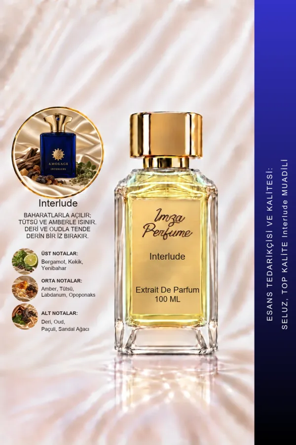 Interlude Muadili | Tütsü – Amber – Deri – Oud | Yoğun ve Gizemli Intense Erkek Extrait De Parfüm