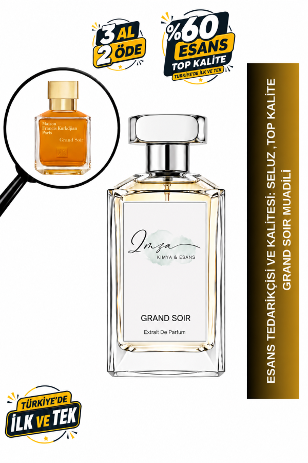 - Delux - Grand Soir Muadili | Amber – Benzoin – Vanilya – Tonka Fasulyesi | Sıcak ve Sofistike Intense Unisex Delux Parfüm