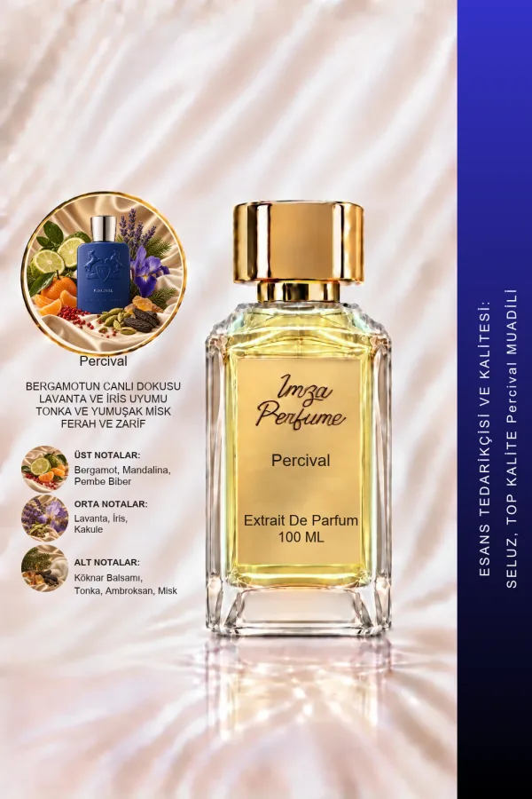 Percival Muadili | Bergamot – Mandalina – Lavanta – Tonka Fasulyesi | Ferah ve Karizmatik Intense Erkek Extrait De Parfüm