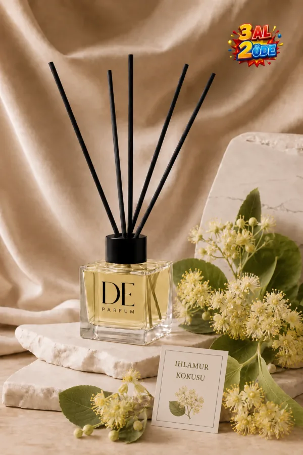 Ihlamur Kokulu Dekoratif 120 ml Bambu Çubuklu Oda Kokusu