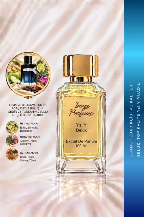- Delux - YSL Y Muadili | Bergamot – Adaçayı – Zencefil – Amberwood | Ferah ve Modern Intense Erkek Delux Parfüm
