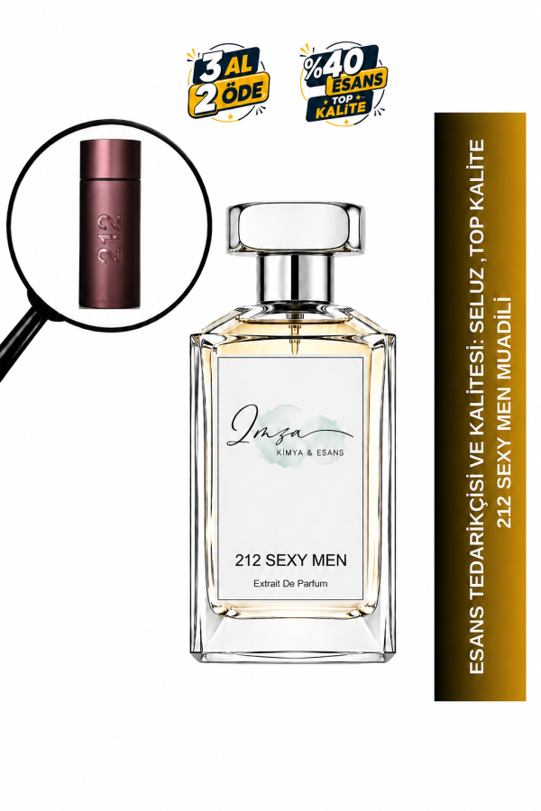 212 Sexy Men Muadili | Mandalina – Kakule – Vanilya – Sandal Ağacı | Sıcak ve Çekici Intense Erkek Extrait De Parfüm