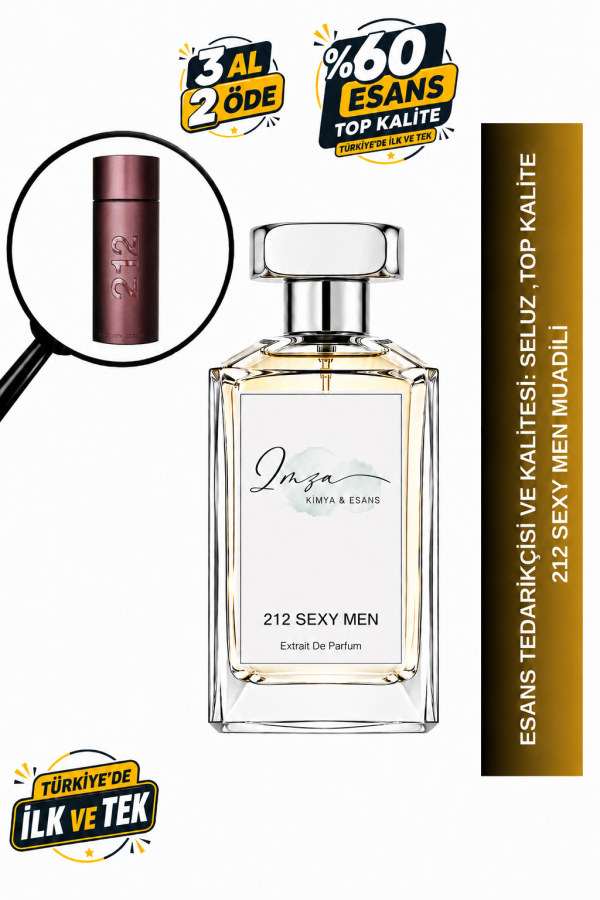 - Delux - 212 Sexy Men Muadili | Mandalina – Kakule – Vanilya – Sandal Ağacı | Sıcak ve Çekici Intense Erkek Delux Parfüm