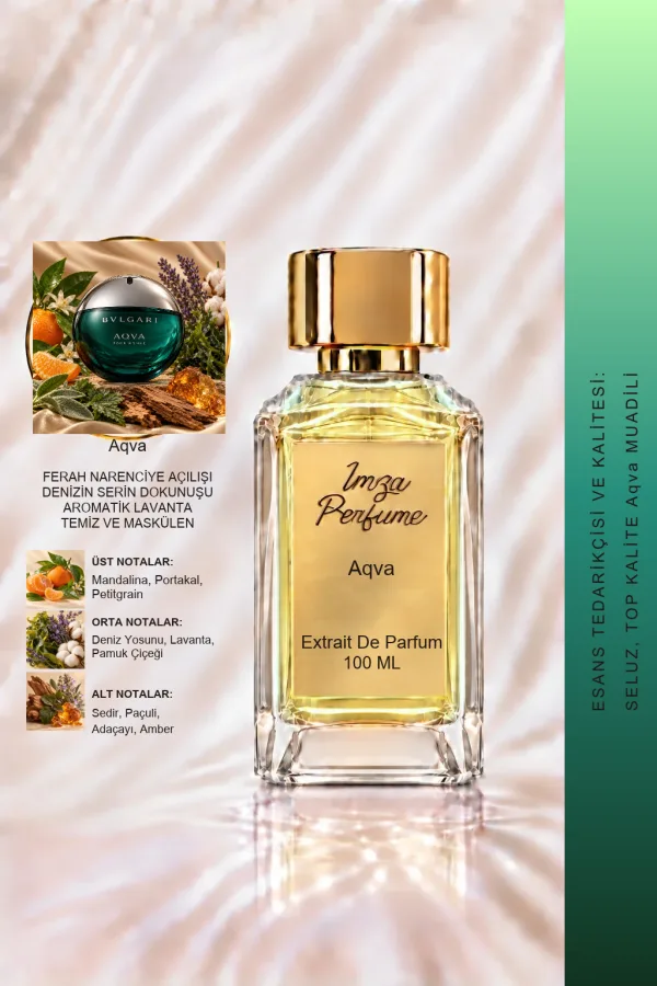 Aqva Muadili | Mandalina – Deniz Notaları – Posidonia – Amber | Ferah ve Maskülen Intense Erkek Extrait De Parfüm