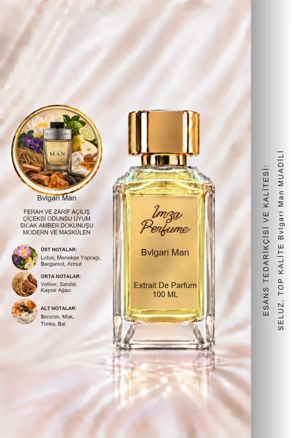 Bvlgari Man Muadili | Bergamot – Lotus – Vetiver – Amber | Temiz ve Maskülen Intense Erkek Extrait De Parfüm
