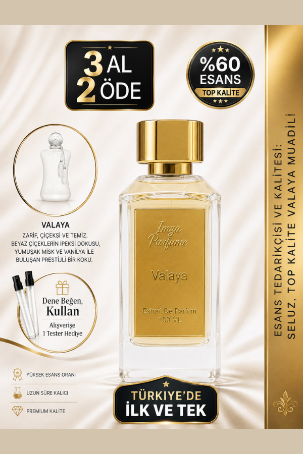 - Delux - Valaya Muadili | Beyaz Şeftali – Bergamot – Portakal Çiçeği – Misk | Temiz ve Zarif Intense Kadın Delux Parfüm