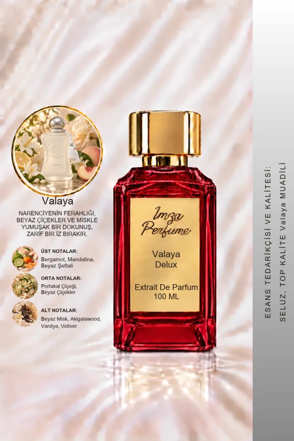 - Delux - Valaya Muadili | Beyaz Şeftali – Bergamot – Portakal Çiçeği – Misk | Temiz ve Zarif Intense Kadın Delux Parfüm