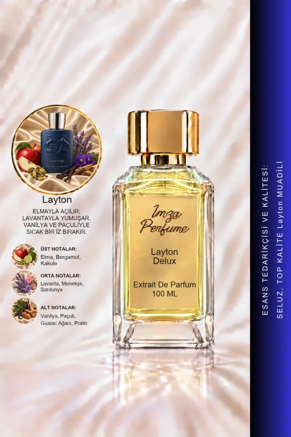 - Delux - Layton Muadili | Elma – Lavanta – Vanilya – Kakule | Tatlı ve Karizmatik Intense Erkek Delux Parfüm