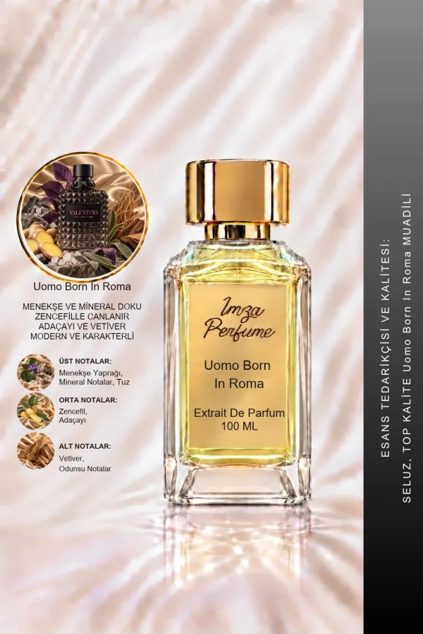 Uomo Born In Roma Muadili | Menekşe Yaprağı – Adaçayı – Zencefil – Vetiver | Modern ve Karizmatik Intense Erkek Extrait De Parfüm