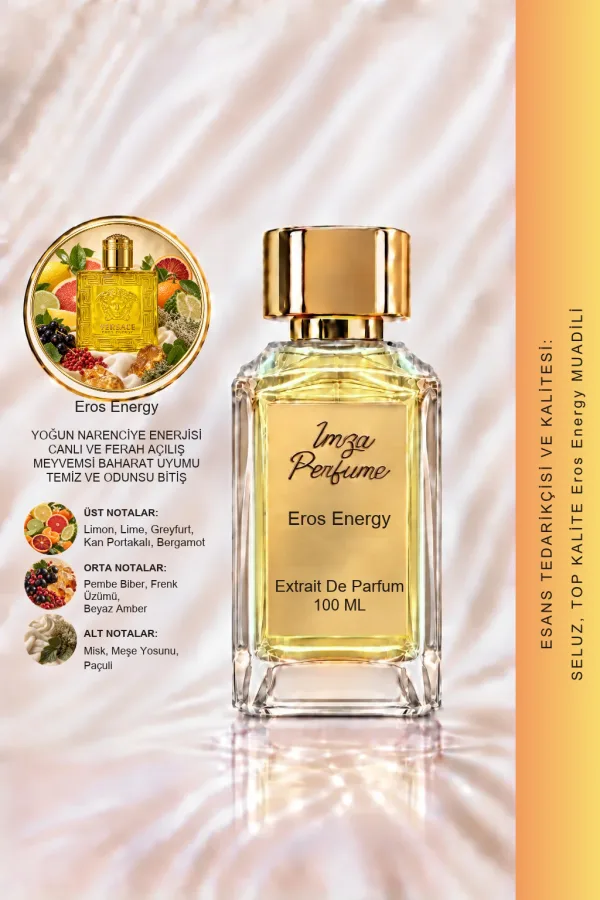 Eros Energy Muadili | Limon – Bergamot – Kan Portakalı – Misk | Enerjik ve Ferah Intense Erkek Extrait De Parfüm