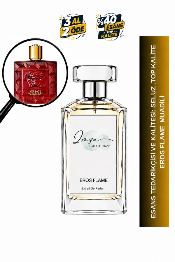Eros Flame Muadili | Mandalina – Biber – Tonka Fasulyesi – Vanilya | Sıcak ve Tutkulu Intense Erkek Extrait De Parfüm