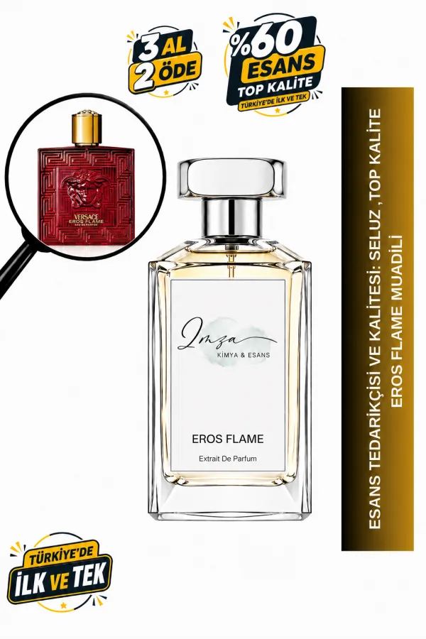 - Delux - Eros Flame Muadili | Mandalina – Biber – Tonka Fasulyesi – Vanilya | Sıcak ve Tutkulu Intense Erkek Delux Parfüm