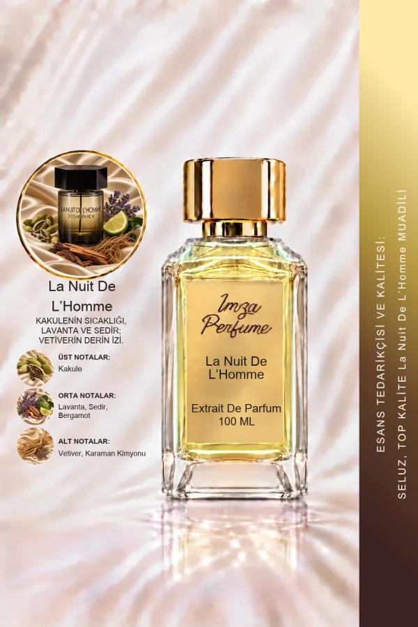 La Nuit De L’Homme Muadili | Kakule – Lavanta – Bergamot – Sedir Ağacı | Sıcak ve Baştan Çıkarıcı Intense Erkek Extrait De Parfüm