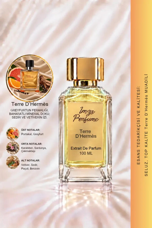 Terre D’Hermes Muadili | Portakal – Greyfurt – Biber – Vetiver | Topraksı ve Karizmatik Intense Erkek Extrait De Parfüm