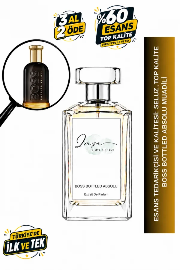 - Delux - Boss Bottled Absolu | Tütsü - Paçuli - Mür - Sedir Ağacı | Deri ve Odunsu Intense Extrait De Parfüm