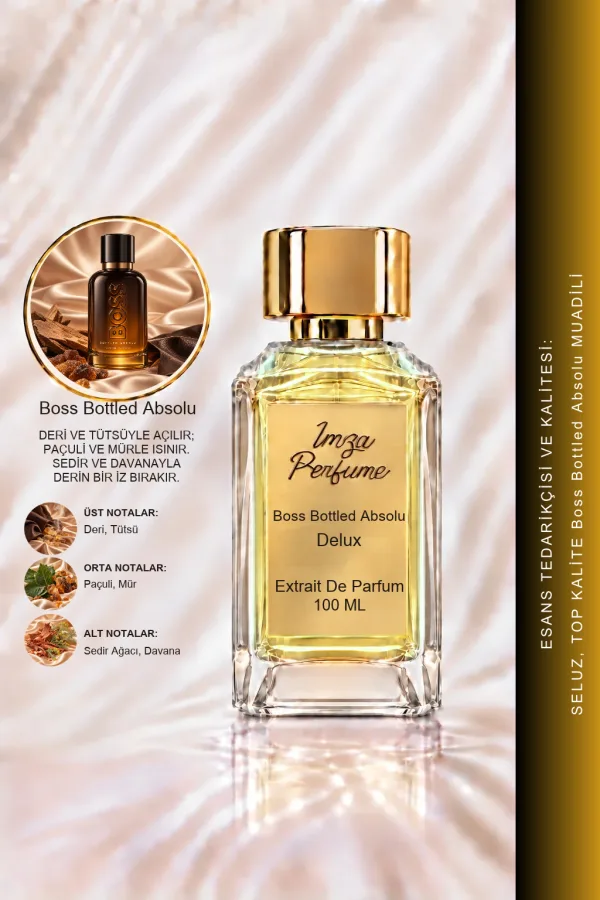 - Delux - Boss Bottled Absolu Muadili | Tütsü - Paçuli - Mür - Sedir Ağacı | Deri ve Odunsu Intense Extrait De Parfüm