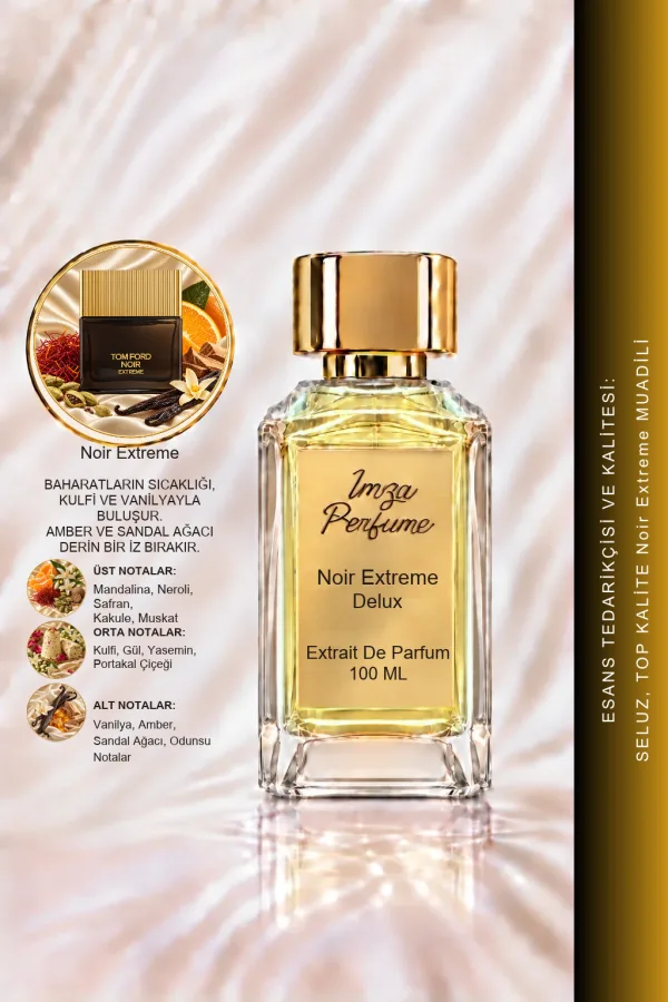 - Delux - Noir Extreme Muadili | Kakule – Kulfi – Amber – Vanilya | Sıcak ve Çekici Intense Erkek Delux Parfüm