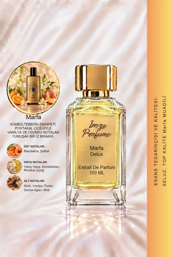 - Delux - Marfa Muadili | Mandalina - Sümbülteber - Sandal - Vanilya | Baş Döndürücü ve Harika Unisex Delux Parfüm