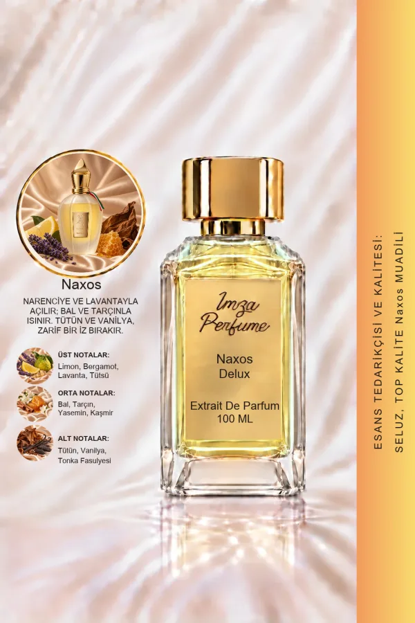 - Delux - Naxos Muadili | Bal - Tütün - Lavanta | Tatlı ve Karizmatik Intense Unisex Delux Parfüm