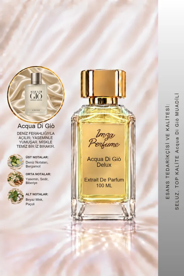 - Delux - Acqua Di Gio Muadili | Bergamot - Deniz Notaları - Yasemin | Ferah ve Zamansız Intense Erkek Delux Parfüm