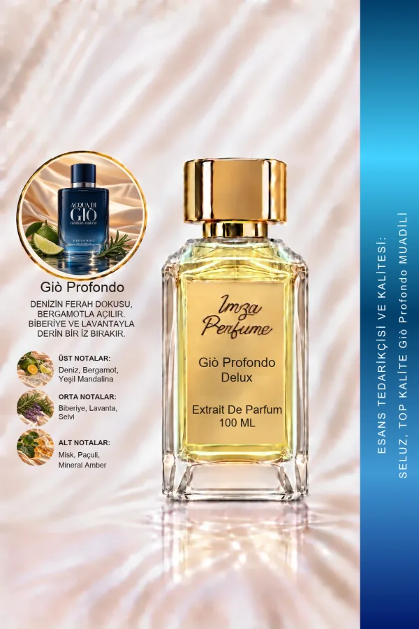 - Delux - Gio Profondo Muadili | Deniz Notaları - Mandalina - Amber | Derin ve Ferah Intense Erkek Delux Parfüm