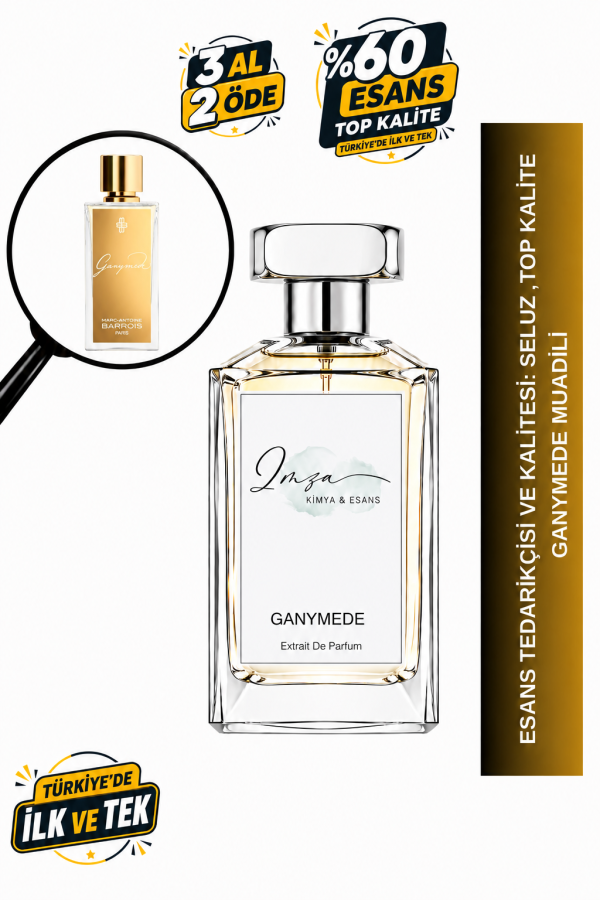 - Delux - Ganymede Muadili | Şerbetçi Otu - Sedir Ağacı - Kakule - Bergamot | Temiz ve Elegan Intense Unisex Delux Parfüm