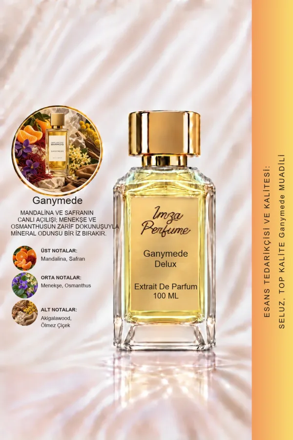 - Delux - Ganymede Muadili | Şerbetçi Otu - Sedir Ağacı - Kakule - Bergamot | Temiz ve Elegan Intense Unisex Delux Parfüm