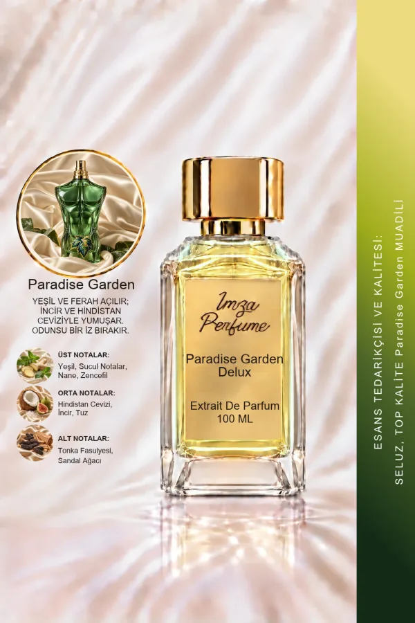 - Delux - Paradise Garden Muadili | Hindistan Cevizi - İncir - Sandal - Vanilya | Şehvetli ve Egzotik Intense Erkek Delux Parfüm