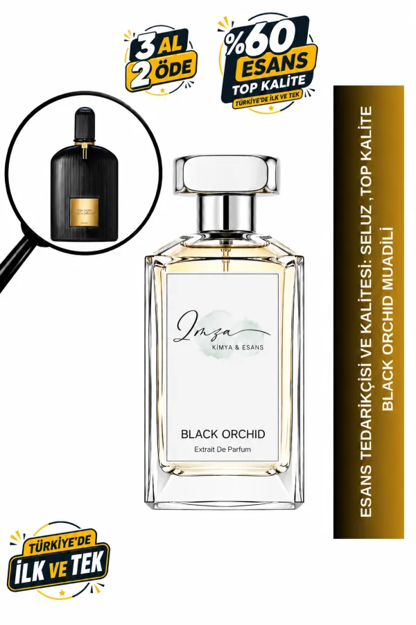 - Delux - Black Orchid | Ylang Ylang - Siyah Orkide - Paçuli - Vanilya | Taze ve Sıcak Intense Unisex Delux Parfüm