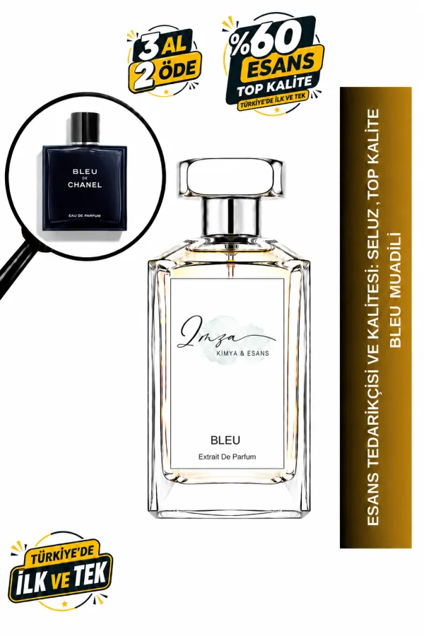 - Delux - Bleu De Chanel | Greyfurt - Tütsü - Sedir Ağacı | Ferah ve Karizmatik Intense Erkek Delux Parfüm