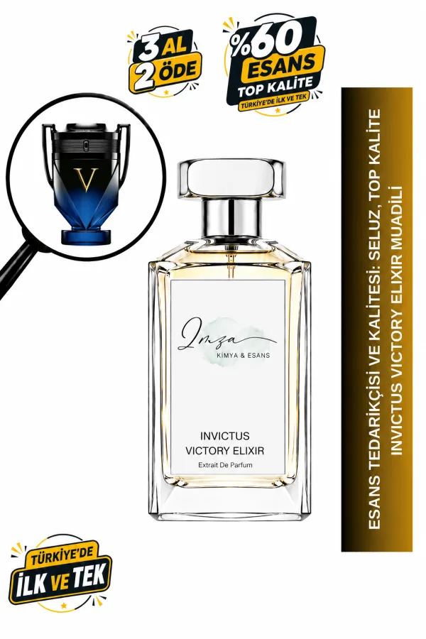- Delux - Invictus Victory Elixir Muadili | Vanilya - Lavanta - Tütsü | Yoğun ve Karizmatik Intense Erkek Delux Parfüm